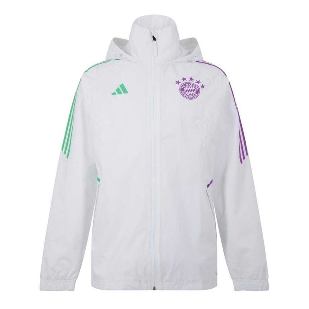 Adidas Mens FC Bayern Munich Waterproof Jacket / White